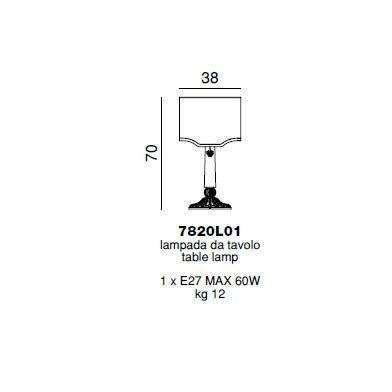 Настольная лампа Beby Group Pure 7820L01 Gold Orange Sicily 057 - vintage rose