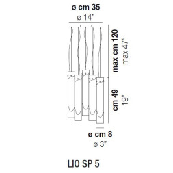 Подвесной светильник Vistosi Lio SP 5 E27 CR/BC NI