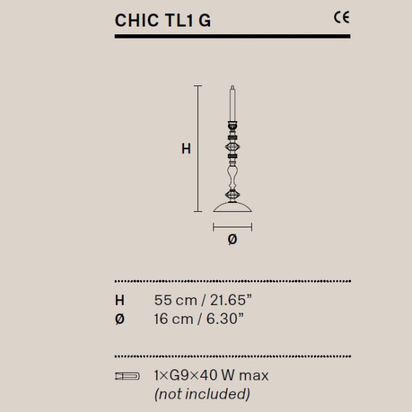 Настольная лампа Masiero Chic TL1G F01