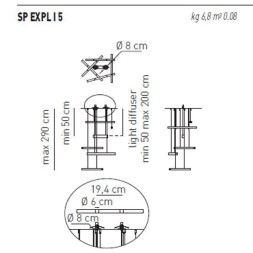 Подвесной светильник Axo Light Explo SP EXPLO 5 RS SPEXPLO5RSXXR7S