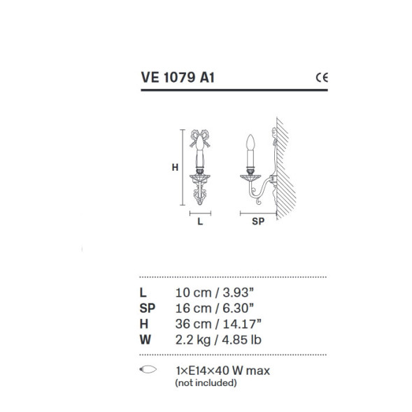 Бра Masiero Brass &amp; spots VE 1079 A1