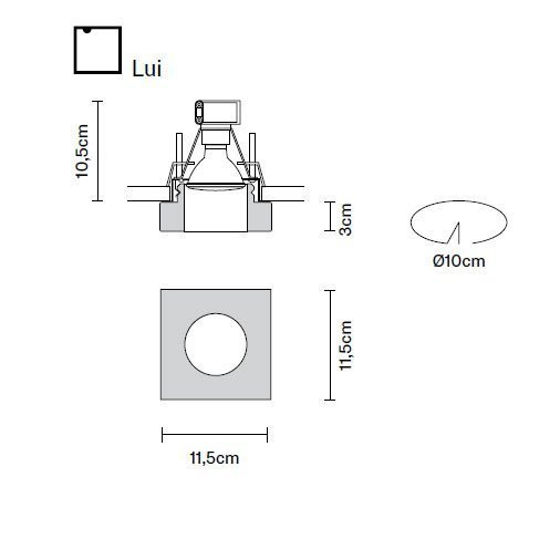 Встраиваемый спот (точечный светильник) Fabbian Lui D27 F40 35