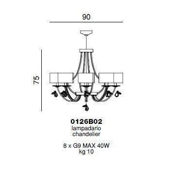 Люстра Beby Group Mon Tresor 0126B02 White Leather 01 666 SW Bronze Shade