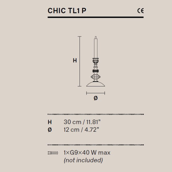 Настольная лампа Masiero Chic TL1P F02