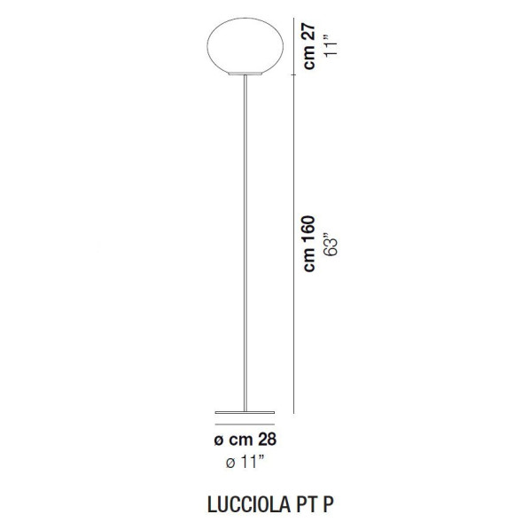 Торшер Vistosi Lucciola PT P E27 BC NI
