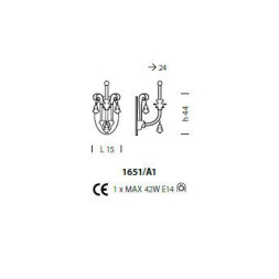 Бра Sylcom Impero 1651/A1 BRU ORO + TOP 1648 ORO