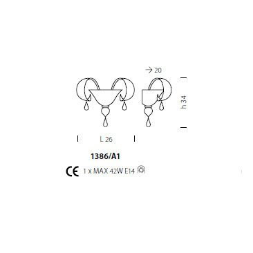 Бра Sylcom Molin 1386/A1 D CR.ORO