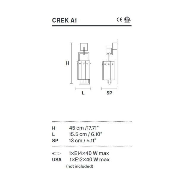 Бра Masiero Crek A1