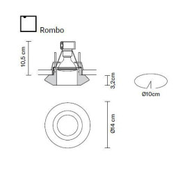 Встраиваемый спот (точечный светильник) Fabbian Rombo D27 F59 00