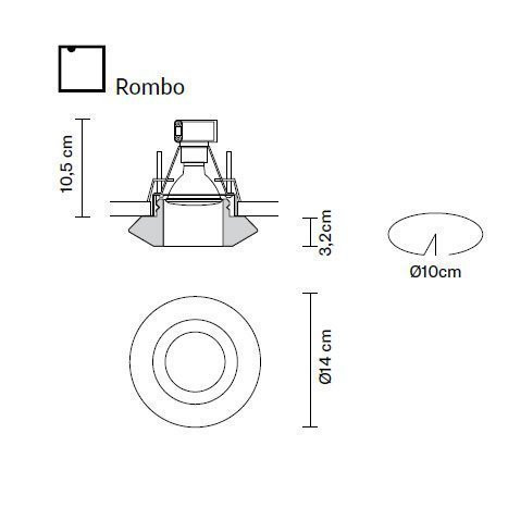 Встраиваемый спот (точечный светильник) Fabbian Rombo D27 F59 00