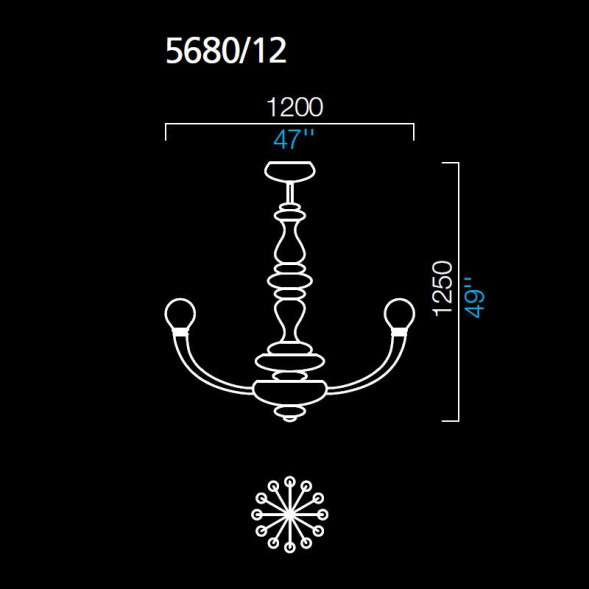 Люстра Barovier&amp;Toso Pigale 5680/12/BC