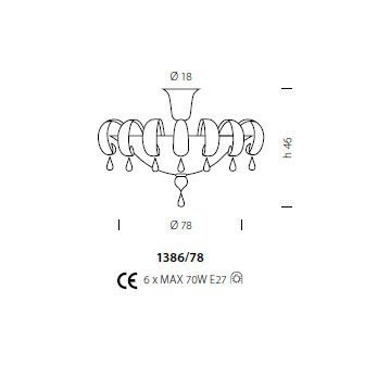 Потолочный светильник Sylcom Molin 1386/78 D C.ORO