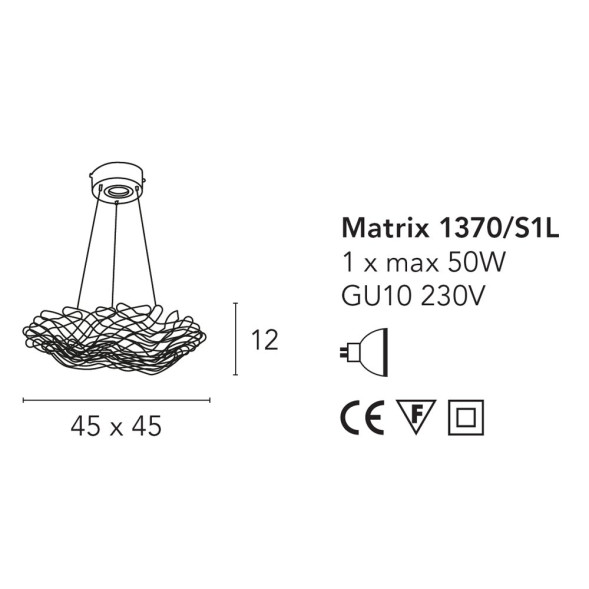 Подвесной светильник Bellart Matrix 1370/S1L 17