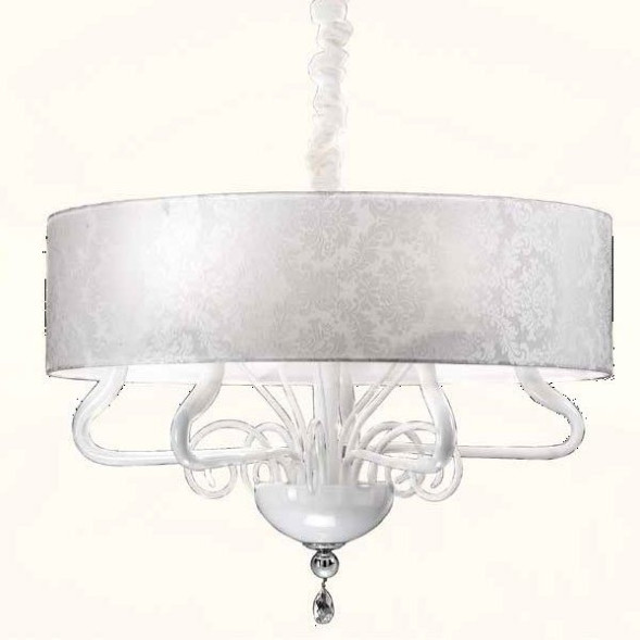 Люстра Renzo Del Ventisette Contemporary L 14457/5 CP B DEC. MURANO BIANCO + CROMO M MM