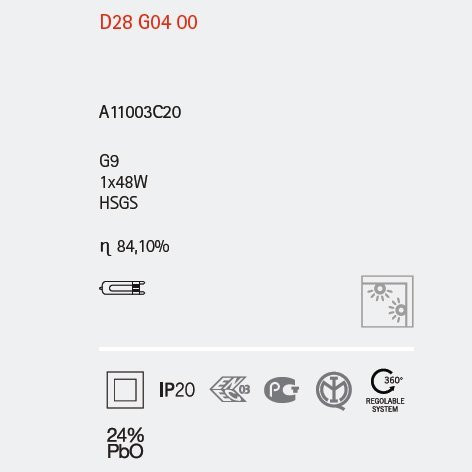 Спот (точечный светильник) Fabbian Cubetto Crystal Glass D28 G03 00