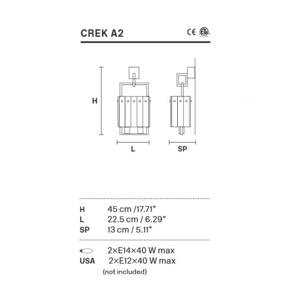 Бра Masiero Crek A2 G
