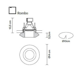 Встраиваемый спот (точечный светильник) Fabbian Rombo D27 F59 01