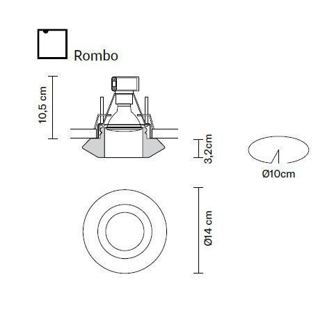 Встраиваемый спот (точечный светильник) Fabbian Rombo D27 F59 01