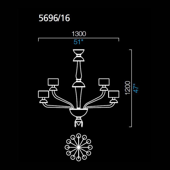 Люстра Barovier&amp;Toso Premiere Dame 5696/16/CC/BB