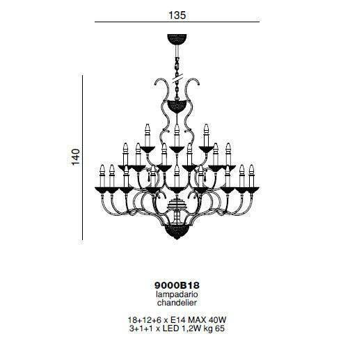 Люстра Beby Group Queen of Roses 9000B18 Chrome SW Bluino
