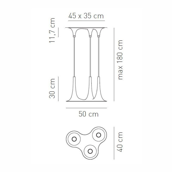 Подвесной светильник Axo Light Nafir SP NAFIR 3 CR BC SPNAFIR3CRBCGU1