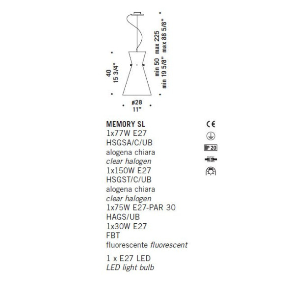 Подвесной светильник De Majo MEMORY SL 0MEMO0S10