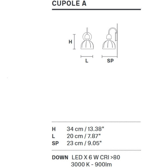 Бра Masiero Cupole A V91