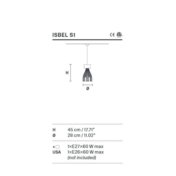 Подвесной светильник Masiero Isbel S1 G07