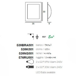 Настенно-потолочный светильник Linea Light Met Wally 539BRA881