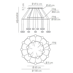 Подвесной светильник Axo Light Fairy SP FAIR 18 + ANELLO FAIRY 060&amp;100