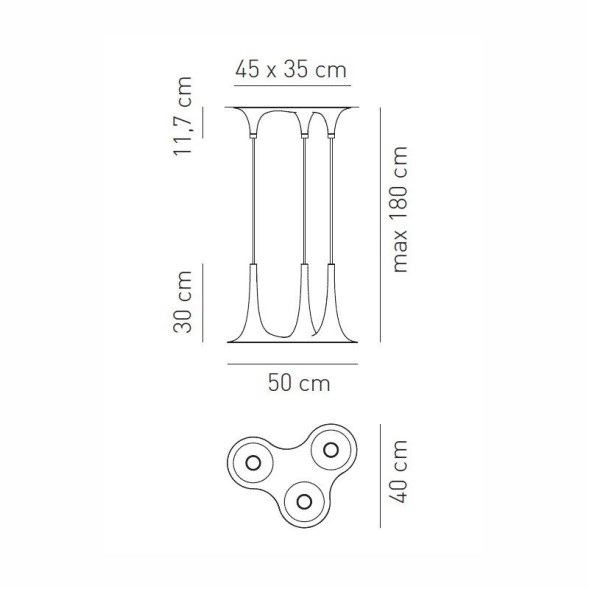 Подвесной светильник Axo Light Nafir SP NAFIR 3 SPNAFIR3ROBCGU1