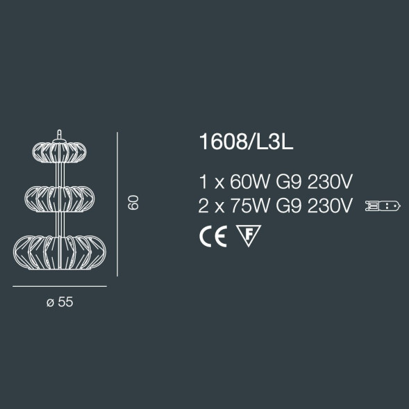 Подвесной светильник Bellart Moon 1608/L3L 05/P06