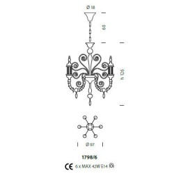 Люстра Sylcom Bucintoro 1798/6 PA BL.CR