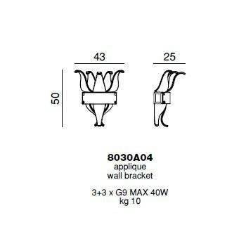 Настенный светильник Beby Group Milano Deco 8030A04 Light gold Smoked Glass