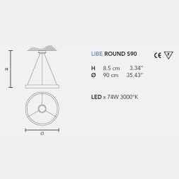 Подвесной светильник Masiero Libe Round S90 W01