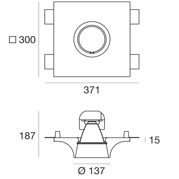 Встраиваемый светильник Linea Light Gypsum 60827N45