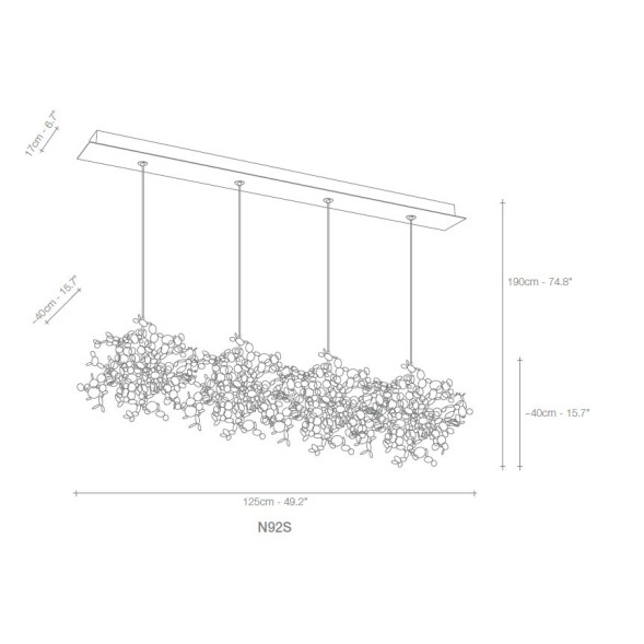 Подвесной светильник Terzani Argent N92S L6 C8