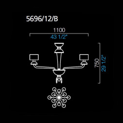 Люстра Barovier&amp;Toso Premiere Dame 5696/12/B/RS/NN
