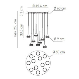 Подвесной светильник Axo Light Fairy SP FAIR 12 SPFAIR12AMCRLED