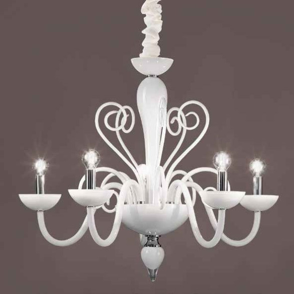 Люстра Renzo Del Ventisette Contemporary L 14450/5 DEC. MURANO BIANCO M