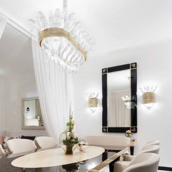 Настенный светильник Beby Group Milano Deco 8030A01 Light gold Transparent Glass