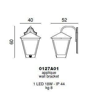 Уличный настенный светильник Beby Group Outdoor 0127A01 Metallized gold Matt