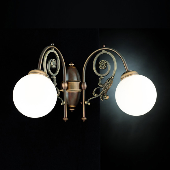 Бра Orion Leuchten 1264 WA 2-1264/2 Altpatina/493 opal-sm