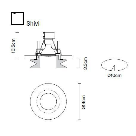 Встраиваемый спот (точечный светильник) Fabbian Shivi D27 F31 00