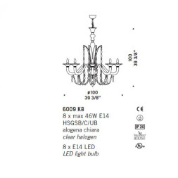 Люстра De Majo 6009 K8 060090K08 red
