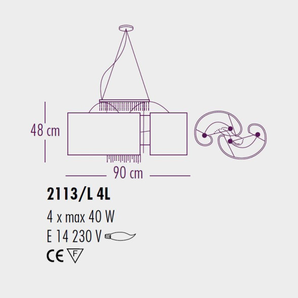 Подвесной светильник Bellart Onda 2113/L4L 17
