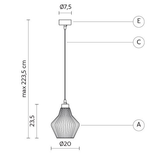 Подвесной светильник Karman Ceraunavolta SE135 5S INT