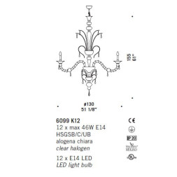 Люстра De Majo 6099 K12 060990K12 white