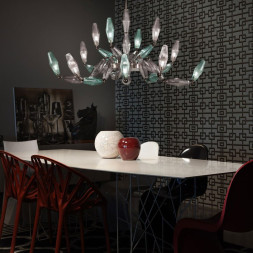 Люстра Euroluce Mov L8+4 nickel Fume/Viridian