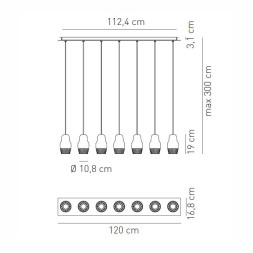 Подвесной светильник Axo Light Fedora SP FEDOR 7 SPFEDOR7ROBCGU1